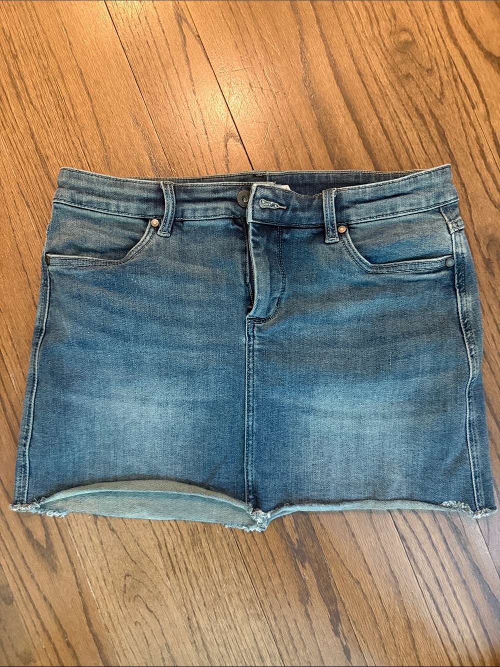Carve Designs Blue Denim Mini Skirt with Frayed Hem